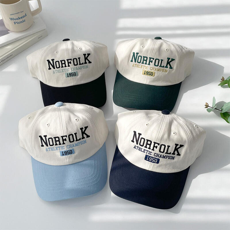 Women s Campus Look Y2K Hat Color Block Ball Cap C6995_Black