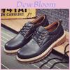 English Leather Work Shoes For Men With Detailing Casual Low Heel For Fall And Winter