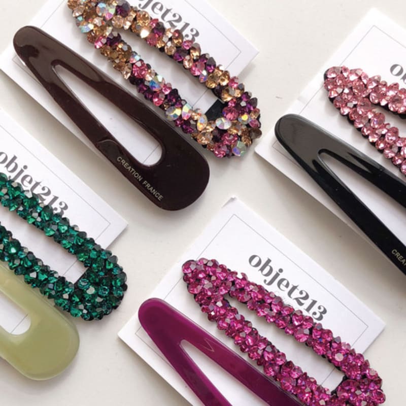 objet213 [Free Gift Wrapping] - 2nd Vintage Hair Clip & Crystal Hair Clip Set