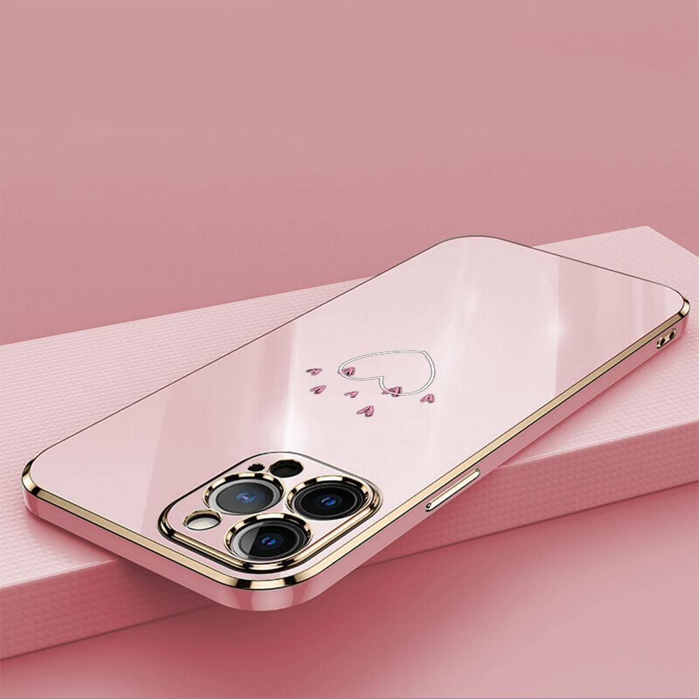 N83 Heart and Leaf Art Plating Edge Soft TPU Phone Cases for Samsung A54 A13 A14 S24 Plus S23 Ultra S20 S21 FE A55 A05 A52s Shockproof Cover