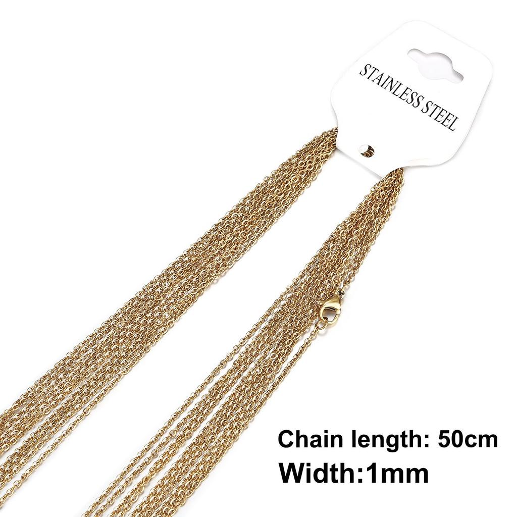10pcs/Set Stainless Steel O Chain For Men Women,Gold/Silver Color Luxury Noble Necklace, Fashion Jewelry Gifts