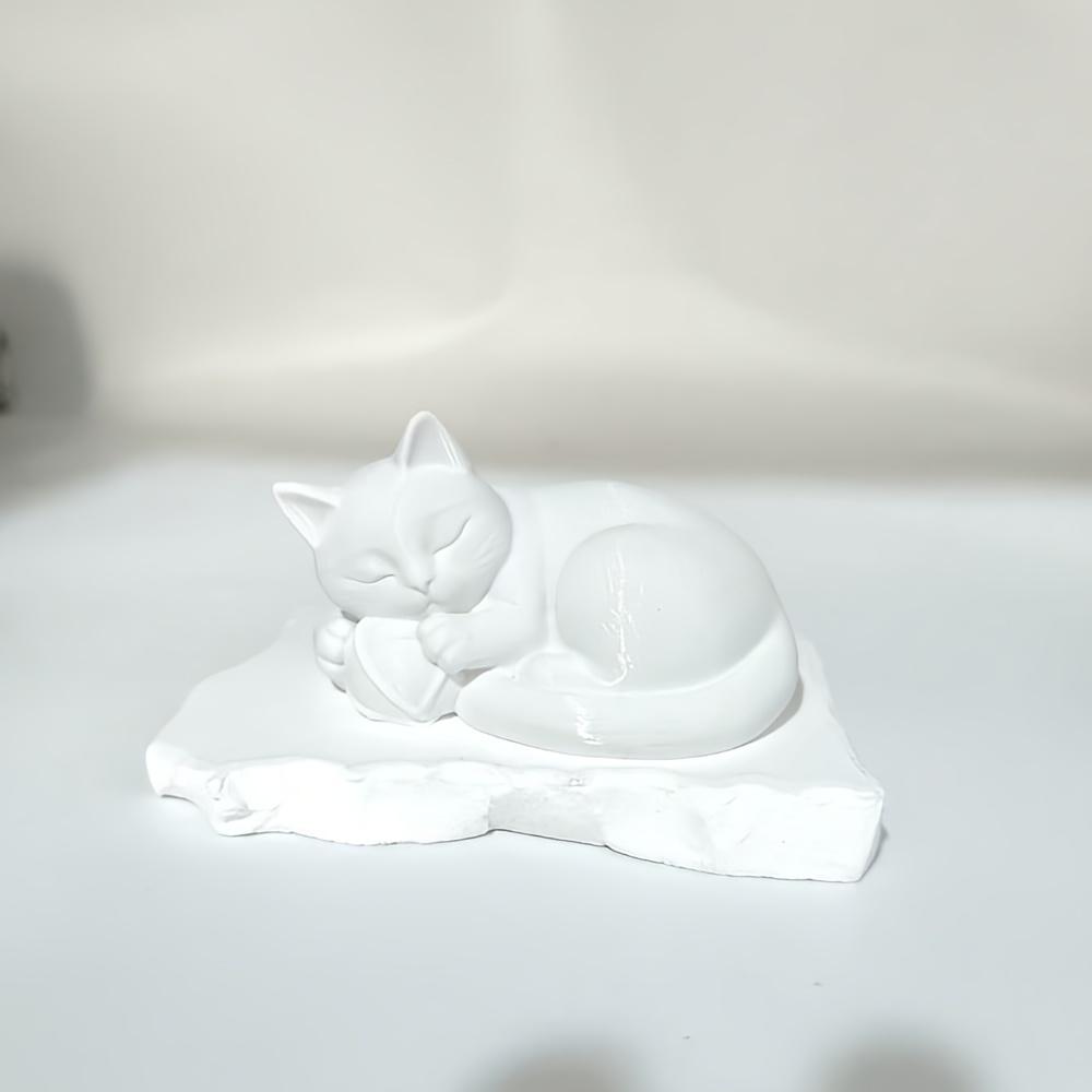 

Lazy Pillow Kitten Ornament, Modern Abstract Style, Ideal Gift for Desk, Bedroom, Car, Cat Enthusiasts, Healing Perfect Gift белый