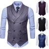 Vestă de toamnă în stil coreean pentru bărbați, culoare solidă, slim fit, haină clasică de stradă, vestă cu un singur piept pentru petrecere