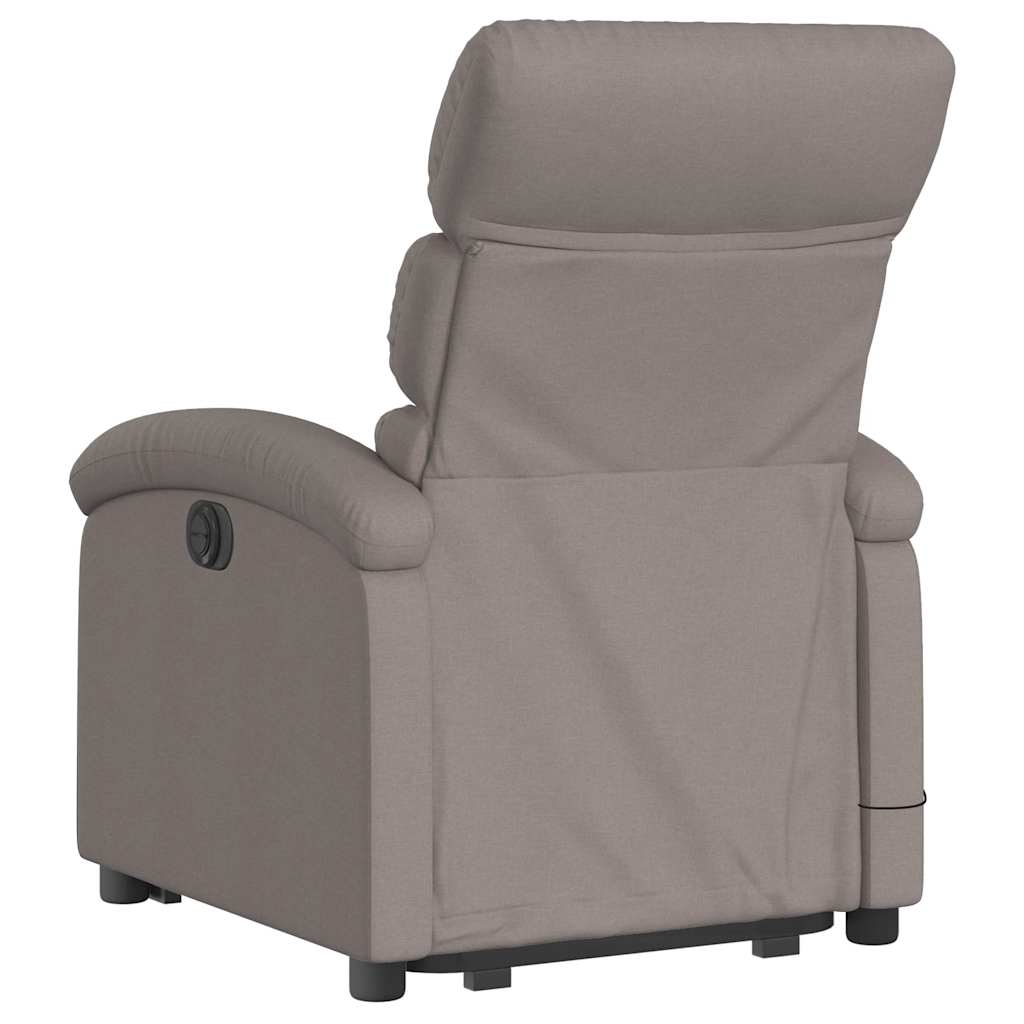 Electric Massage Recliner with Rising Function Taupe Fabric