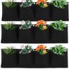 Foldable Flower Growing Bag Non-Woven Fabric Wall-Mounted Black Felt Plant Grow Bag Balcony Decoration Wall Greening Accessories