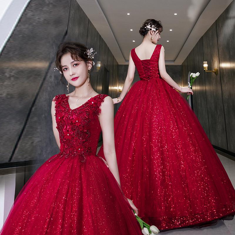 2026 Puffy Skirt Evening Gown for Banquets, Annual Meetings, and Stage Performances
