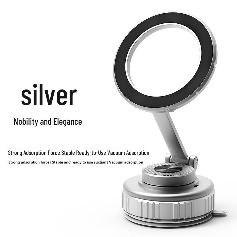 Foldable Magnetic Zinc Alloy Phone Holder with Vacuum Suction Cup for Cars