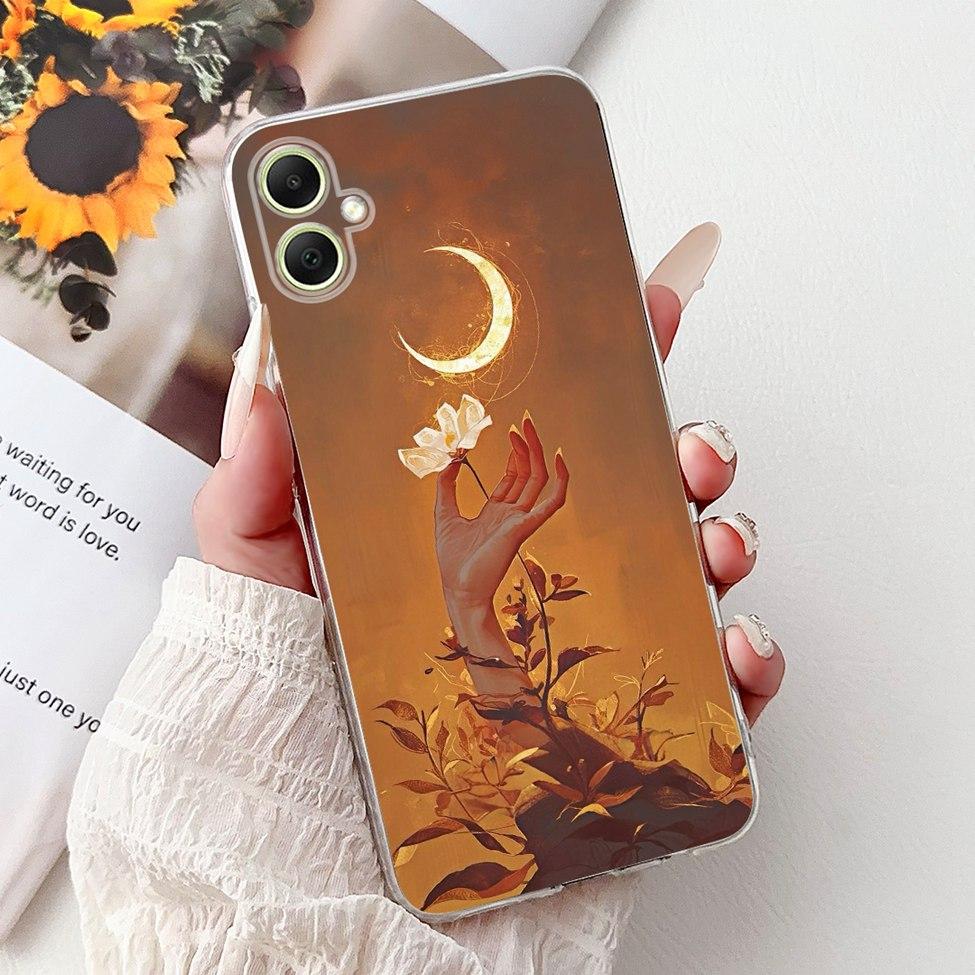 For Samsung A05 Case Clear Cute Cat Fashion Flowers Cool Painted Back Cover For Samsung Galaxy A05 Phone Case SM-A055F SM-A055M