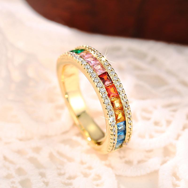 New Color Zirconia Ring for Women - Unique and Exquisite Handpiece - Light Luxury Finger Ring