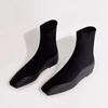 Ankle Boots Women Fashion Square Toe Flats Leather Shoes Woman Goth 2024 Trend Winter New Classic Snow Chelsea High Botas Mujer