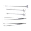 5‑In‑1 Aquarium Cleaning Tool Kit Straight Tweezers Curved Tweezers Straight Scissors Curved Scissors Scraper