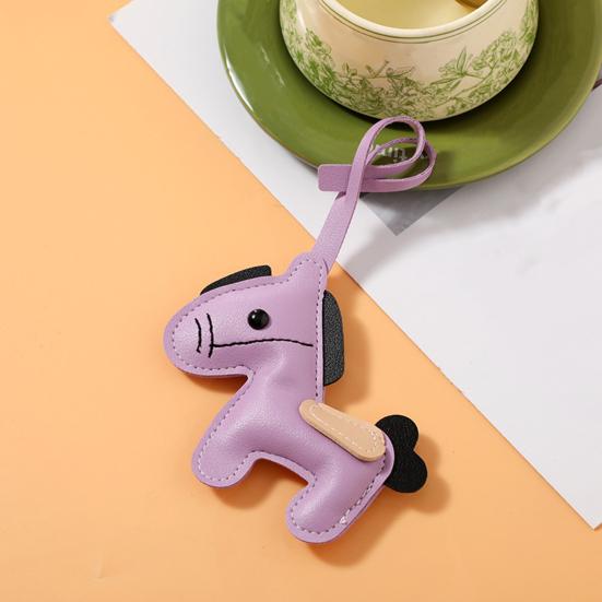 Keychain Vibrant Color Faux Leather Horse Design Key Chain with Lanyard Backpacks Car Keys Handbags Bag Accessory