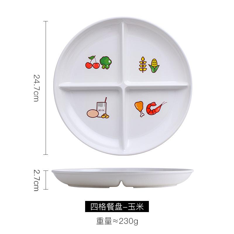 Commercial Divided Dining Plate Imitation Porcelain Melamine Tableware