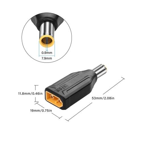 SinLoon 2pcs XT60-DC7909 Adapter Converter Head, XT60-DC 7.9mm X 0.9mm for Wireless TS100 Soldering Iron, FPV Monitor Power Supply, and Drones (XT60 M