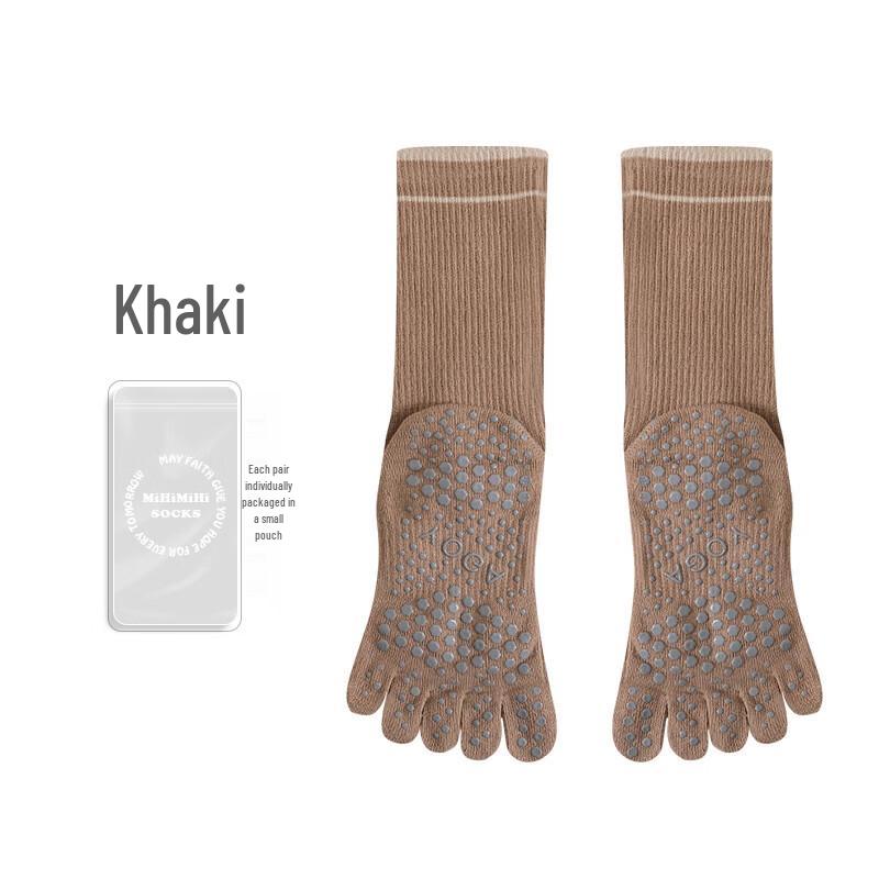 Junbie Mid-Calf Five-Toe Yoga Sports Pilates Socks