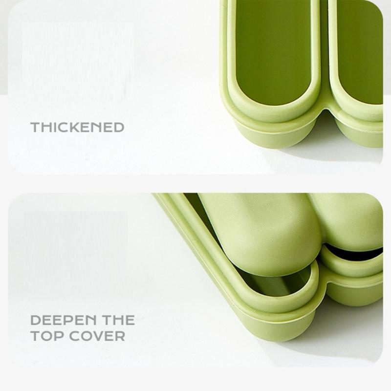 Flexible Silicone Ice Molds 4 Grids Ice Cubes Tray with Lid Suitable For Chilling Beverages And Parties