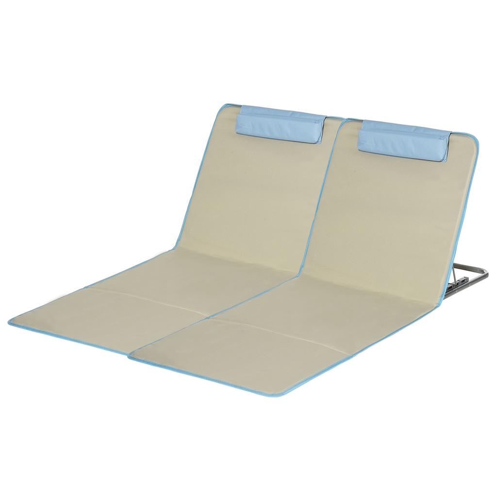 Set mit 2 Strandmatten, verstellbar, faltbar, 124L x 53B x 37-50H cm, Beige