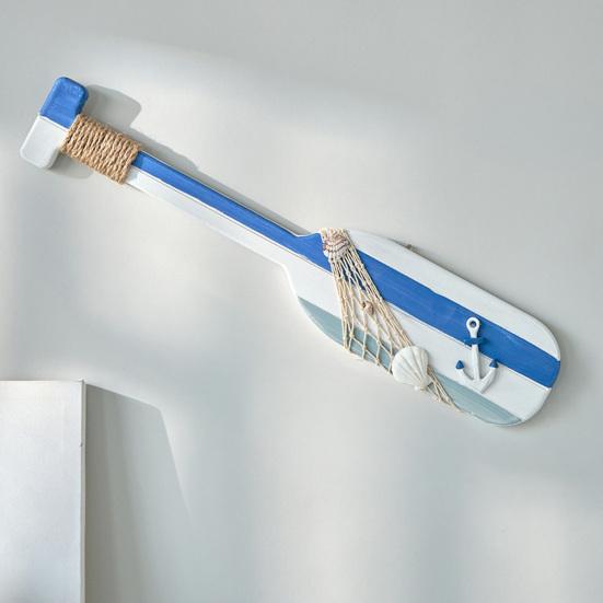 Remo in Legno Nautico per Canoa da 19,7" Decorazione da Parete con Corda Stile Mediterraneo Rustico Arte da Parete a Remo per Casa al Mare Estiva Soggiorno Camera da Letto