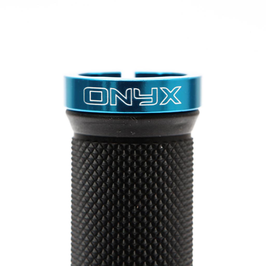 Bicycle Grip Set Of 2 Bk/Blue Ring