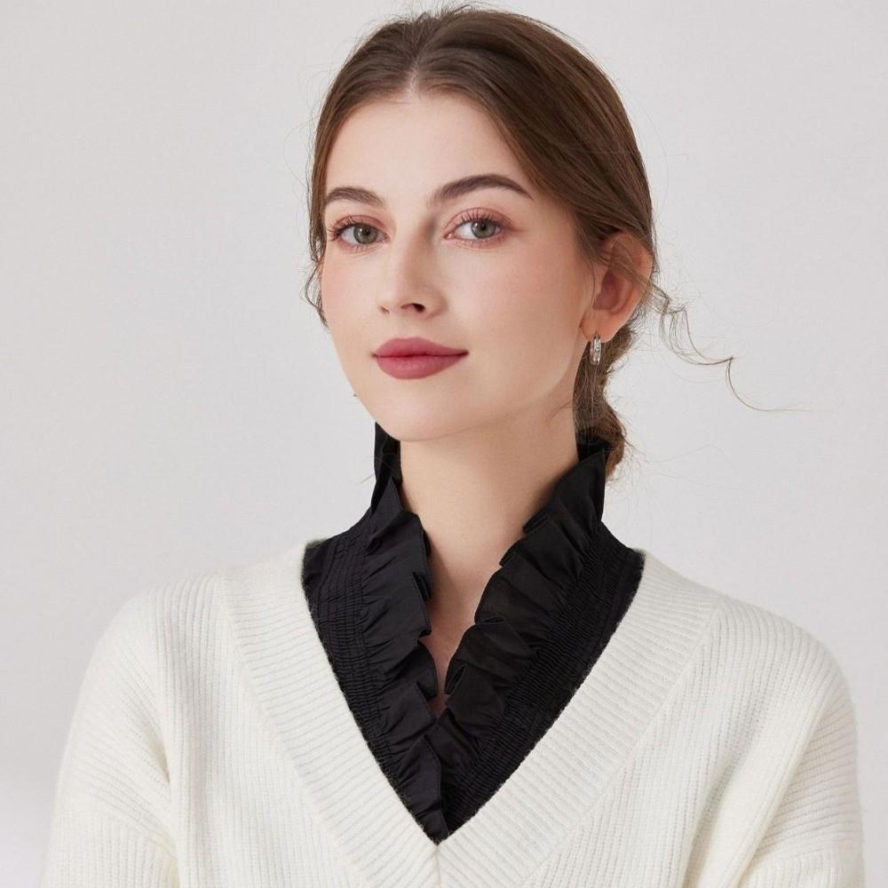Sweet Detachable V-neck Shirt Collar Cotton Material False Collar Autumn Winter