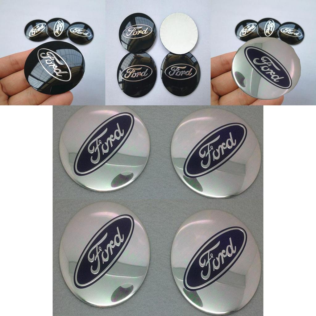 Stilvoll 4 Stück 56mm Auto Auto Radnabenkappe Emblem Aufkleber Für Ford Schwarz und Blau