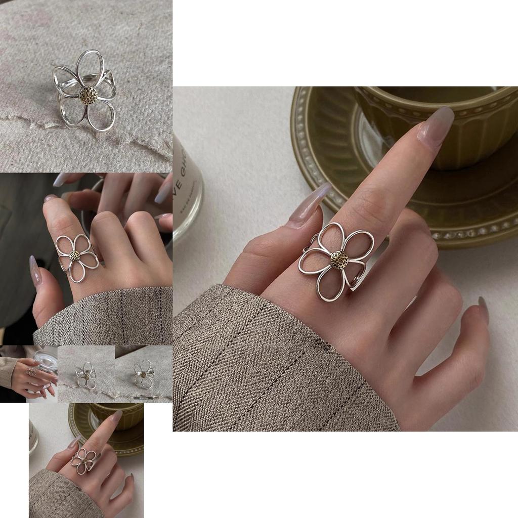 Chic And Trendy Daisy Flower Adjustable Copper Ring For Women Ideal For Everyday Wear