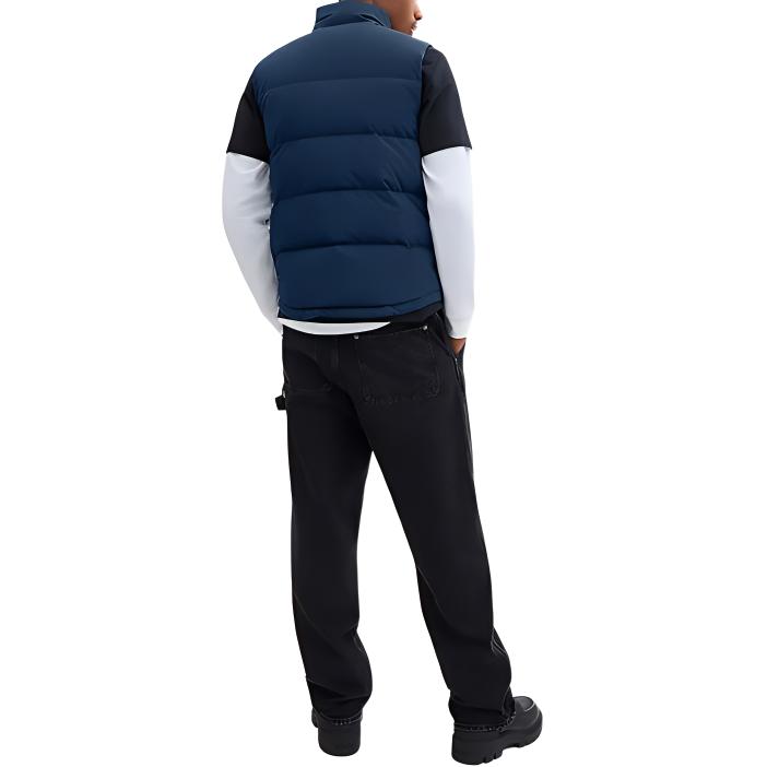 Coach Solid Color Single-Breasted Stand Collar Sleeveless Down Jacket Men Outerwear Navy-Blue CT728-WAE