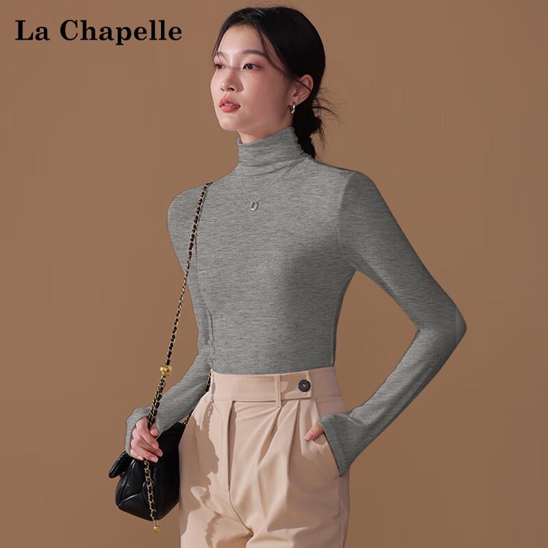 La Chapelle Women s Modal High-Neck Long-Sleeve Slim-Fit Top M