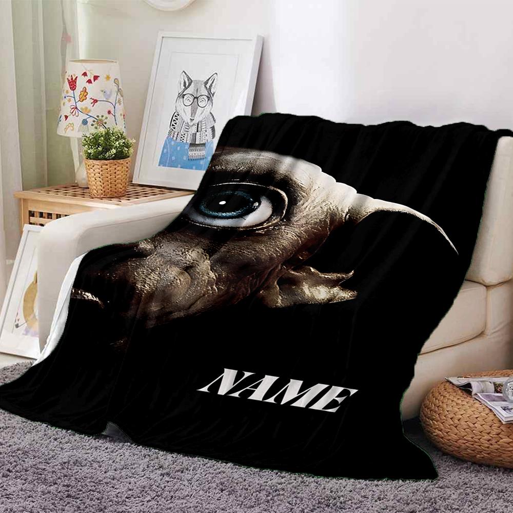 Custom Name Alien Face Close-Up Blanket for Couch & Bed, Plush Cozy Fuzzy Blanket Super Soft & Warm Blankets for Fall and Winter. 090880