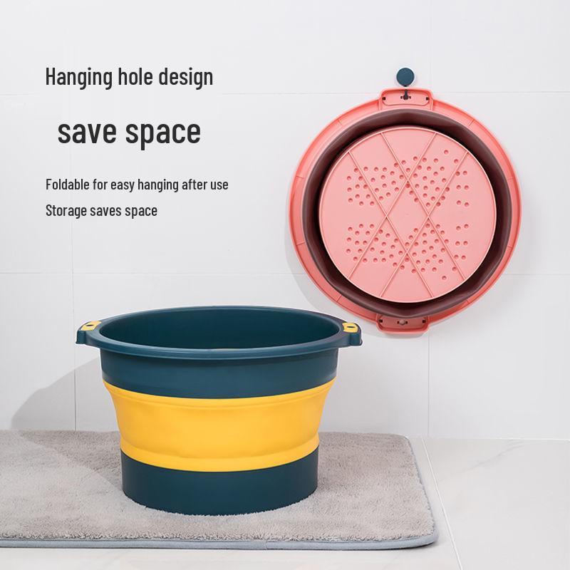 Portable Foldable Foot Bath Bucket with Massage - Ideal for Dorms and Home Use