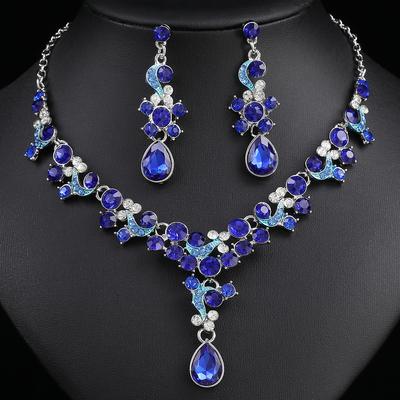 Europäische und amerikanische heiße grenzüberschreitende Quellen, Braut-Halsketten-Sets, High-End-Kristall-Diamant-Sets für Hochzeitskleider, Bankettkleider, Schmuck-Matching
