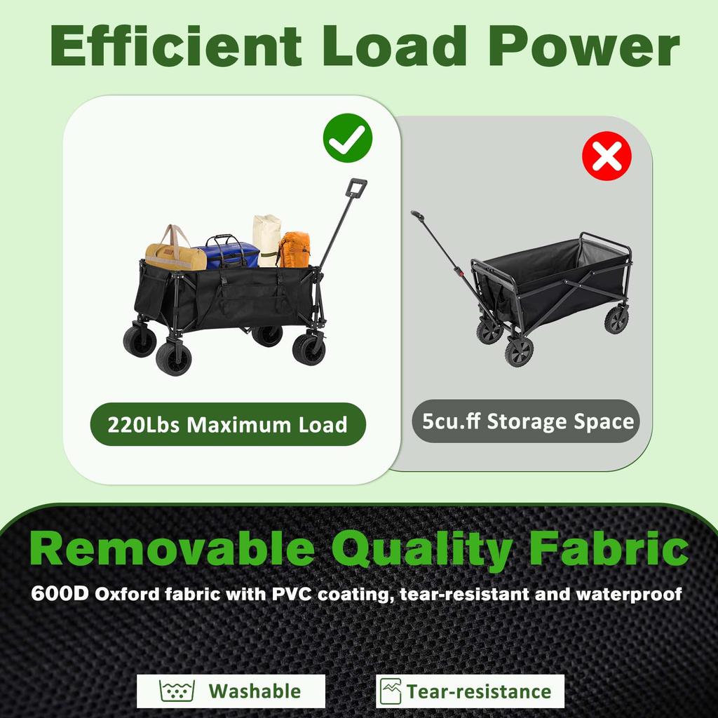 TOMSHOO Składany składany wózek kempingowy/przenośny wózek kempingowy o dużej pojemności/składany terenowy