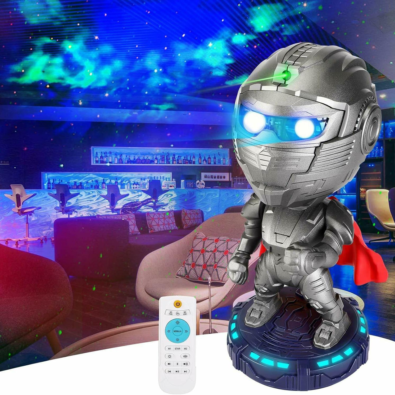 

Bluetooth-compatible Speaker Robot Nebula Projection Light Desktop Ornament Atmosphere Night Light A