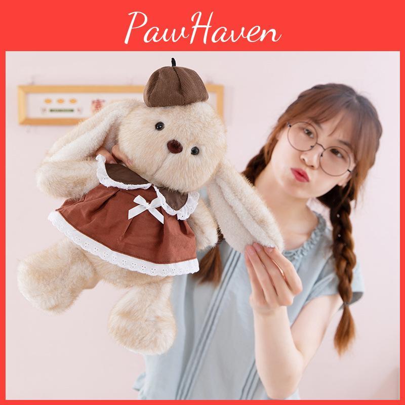 Plush Rabbit Toy For Kids Soft Animal Plush Pillow Gift With Dress And Hat Decoration