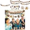 Coffee Theme Party Decor Pack With Birthday Banner And Spiral Streamers For Event Setup