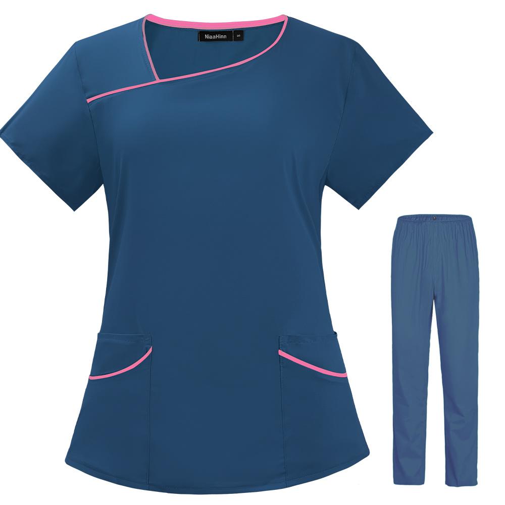 Moterų gydytojų uniformos slaugytojų šveitimo rinkinys Slaugytojo darbo drabužiai Moterų sveikatos priežiūros apranga Darbo drabužiai Viršutinė ir kelnių šveitimo uniforma