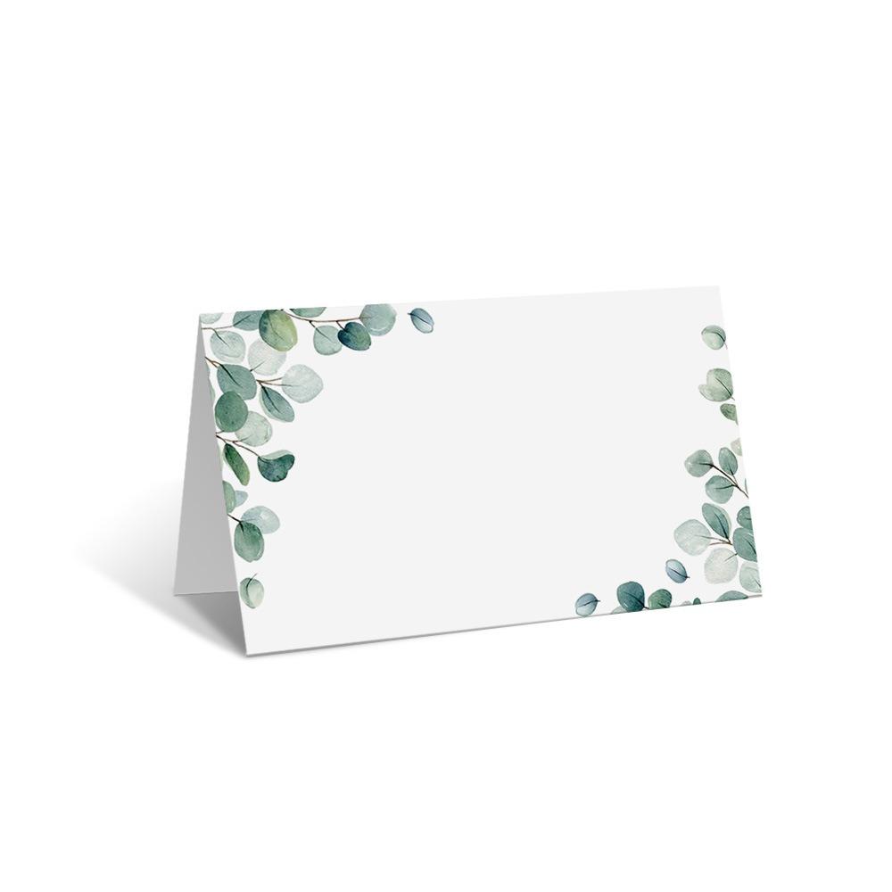 100pcs Blank Table Place Cards Flowers Plants Printed Food Table Setting Seating Place Cards Paper Greeting Card