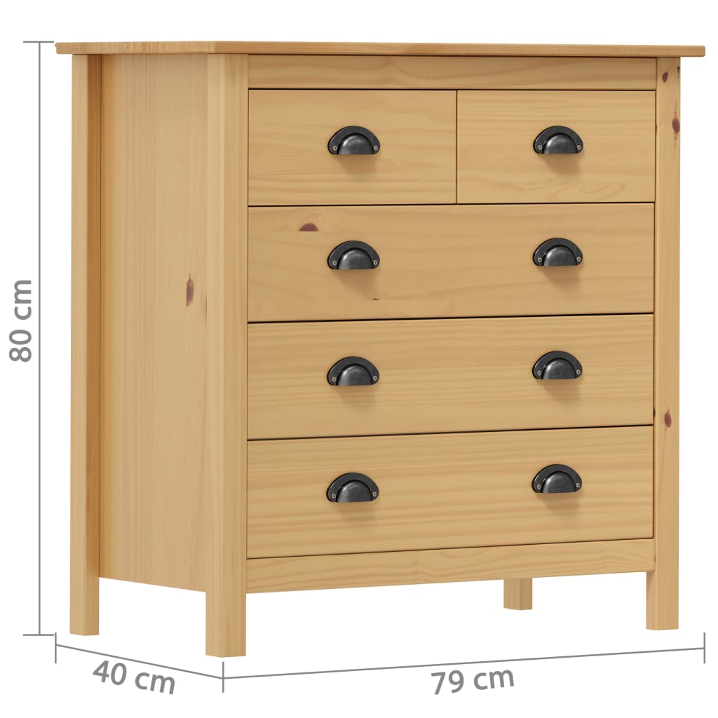 Sideboard Hill 79 x 40 x 80 cm Solid Pine Wood