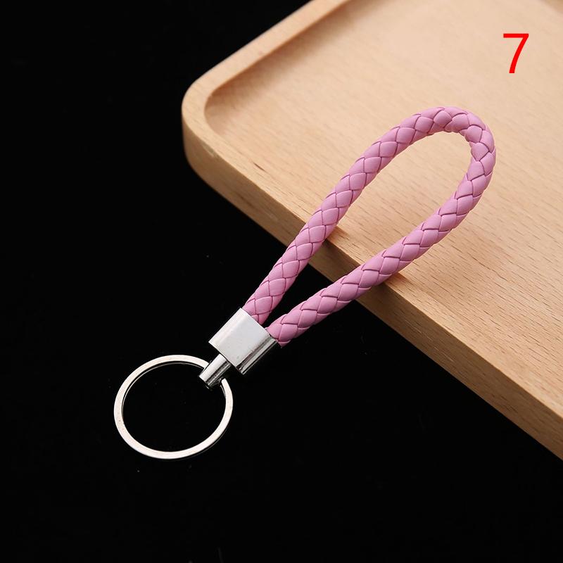 5Pcs/Pack Braided Leather Keychain Colorful Portable Keyring Organizer Leather Lanyard For Car Key Mobile Phone Strap Accessory