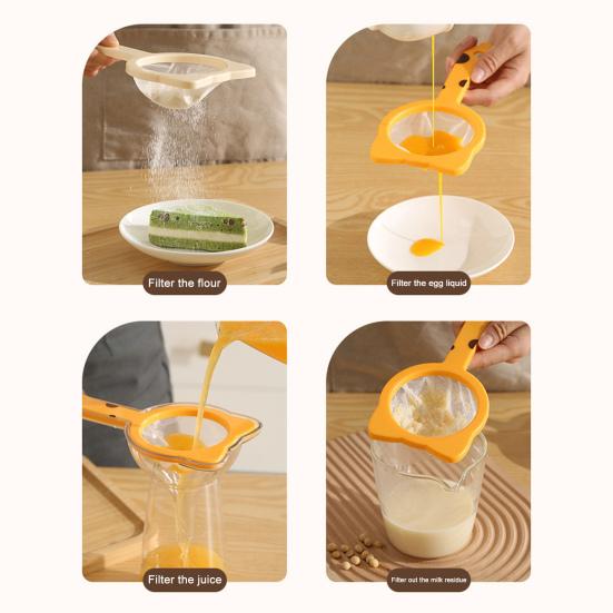 Kitchen Filter Funnel with Detachable Filter Wide Mouth Food Strainer for Oil & Liquid Pouring Easy-Grip Handle Home Cooking Helper