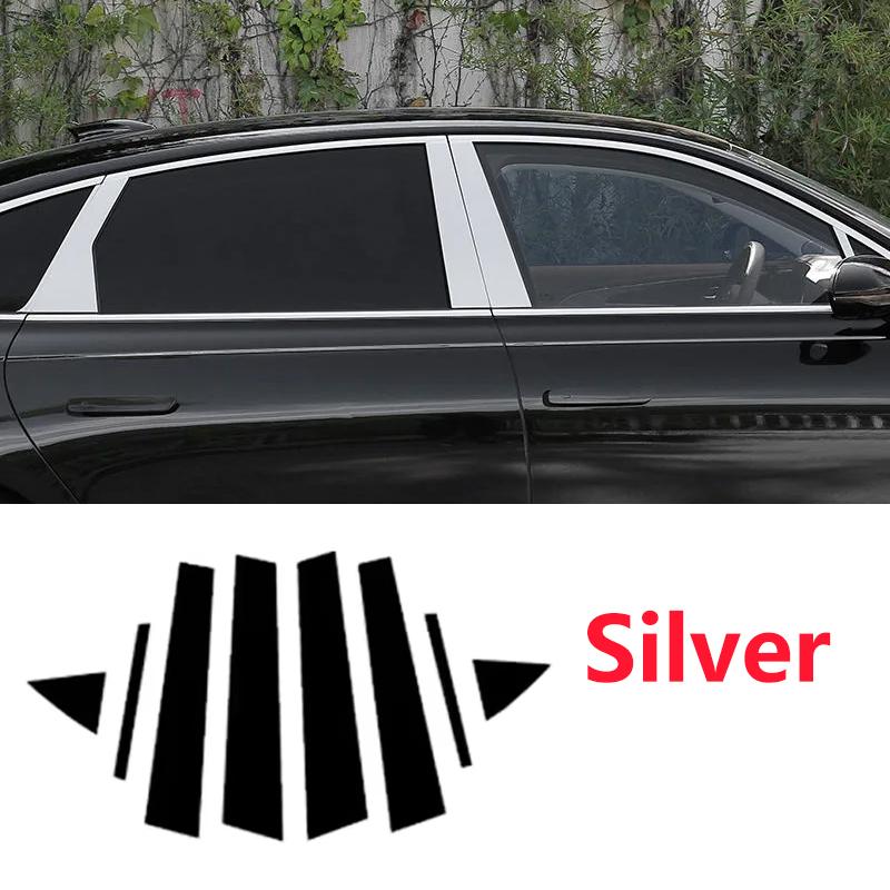 8PCS For Toyota Prius XW30 Accessories 2015 2014 2013 2012 2011 2010 B C Pillars Window Trim Cover Center Column Car Accessories