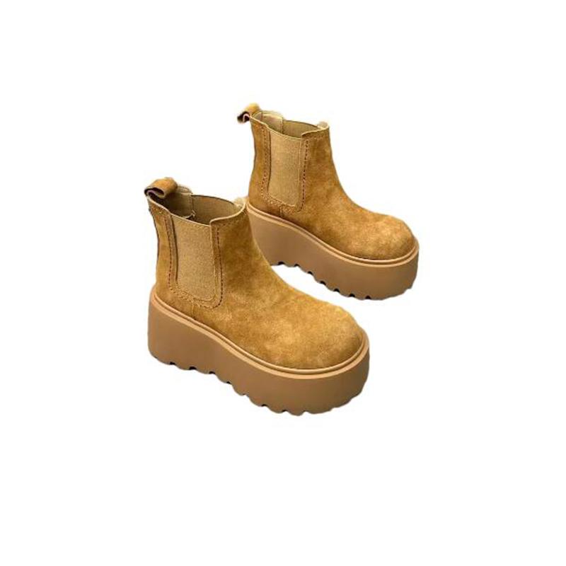 Fashion Flats Platform Women Suede Snow Ankle Boots Dress Warm Fashion Casual Short Plush Boots Women 2024 Trend New Winter Botas Mujer