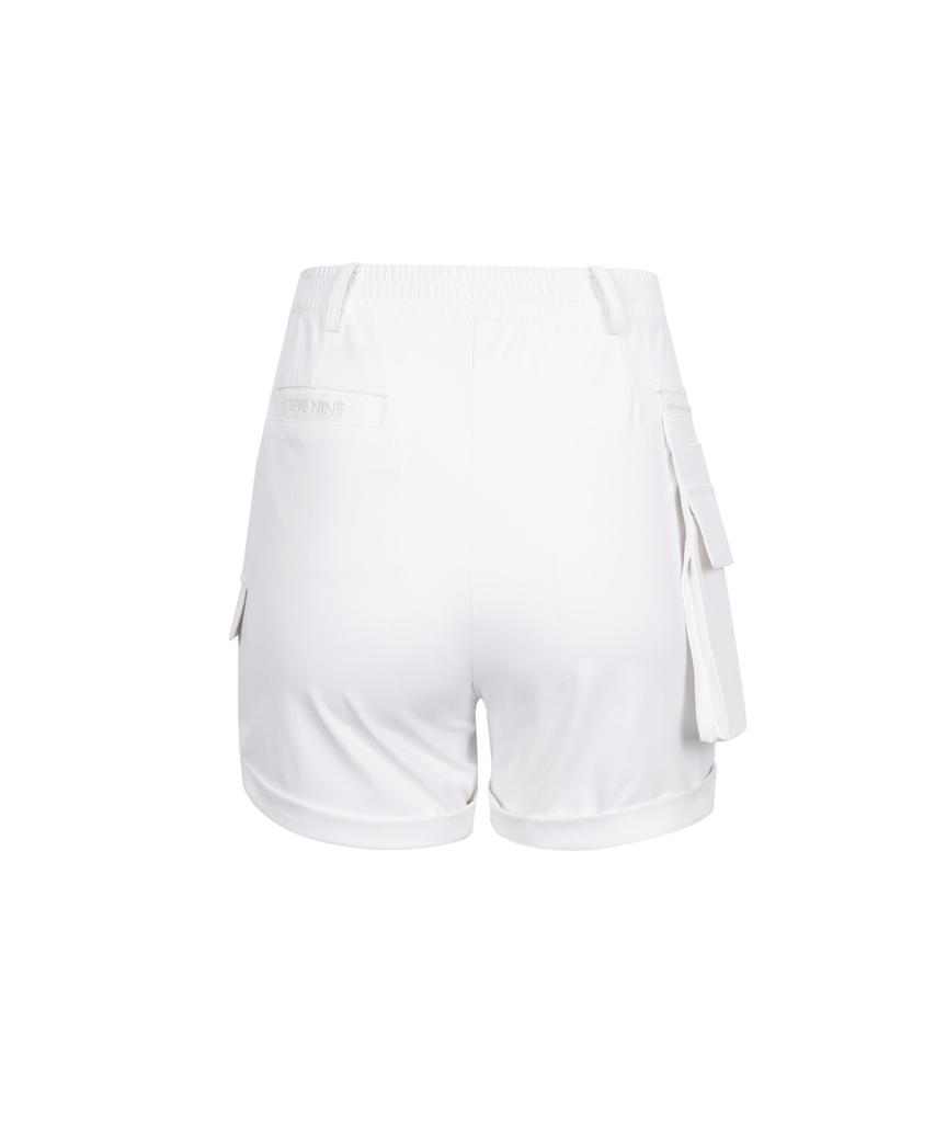 CREVE9 Multi-Pocket Point Anorak Shorts Wh