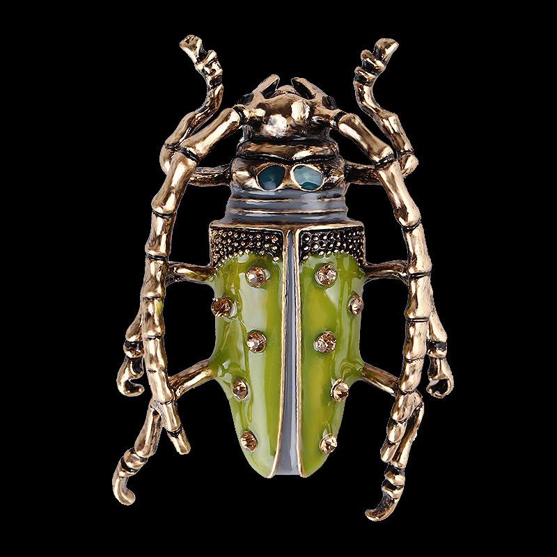 

1 шт. Винтажная большая брошь в виде жука, эмалевый значок животного, бутоньерка, булавки, подарок