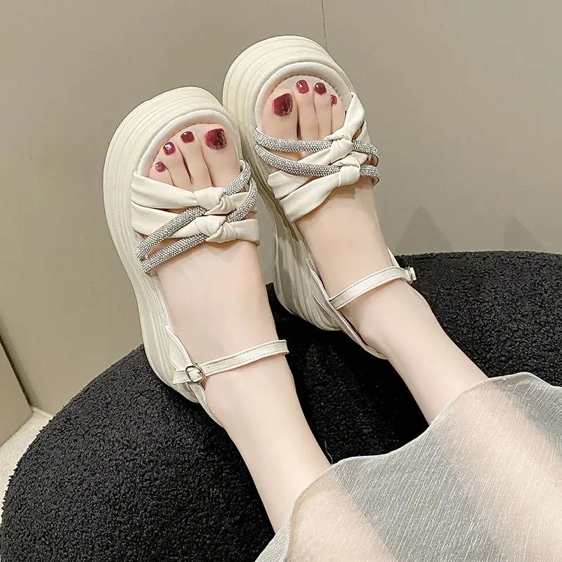 Fashion Summer Platform Open Toe Woman Shoes Cheap Liquidation 2025 Trend High Quality Shoe Sale Vip On Offer Daily Sandals for Women