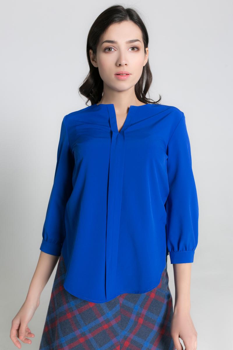 

Напівприталена блуза з розрізом по горловині 40 електричні кольору ультрамарин