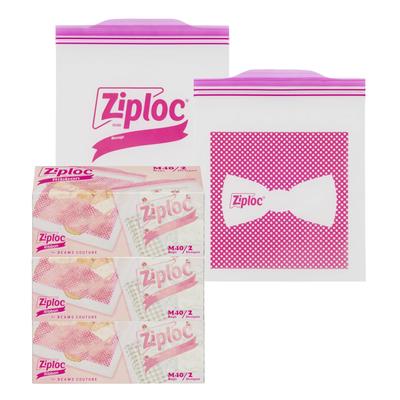 Ziploc Designer Bags, Ribbon, Medium, 40 Count X 3 Packs