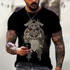 Vintage Men's T Shirt Harajuku Print Casual Short Sleeve Tee Street Fashion T-Shirt Crew Neck Pullover Male Oversized Clothing