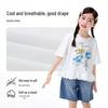 Girls' Antibacterial Cartoon Print Short Sleeve T-Shirt