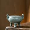 Celadon Ceramic Tripod Incense Holder for Home, Small Size, Ideal for Stick and Sandalwood Incense, Buddha Altar Supplies.